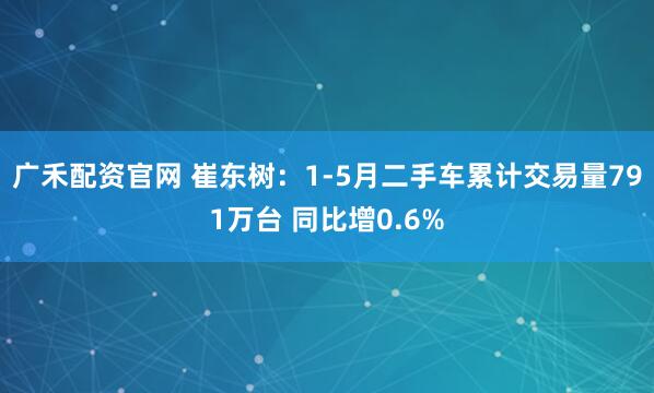 广禾配资官网 崔东树：1-5月二手车累计交易量791万台 同比增0.6%