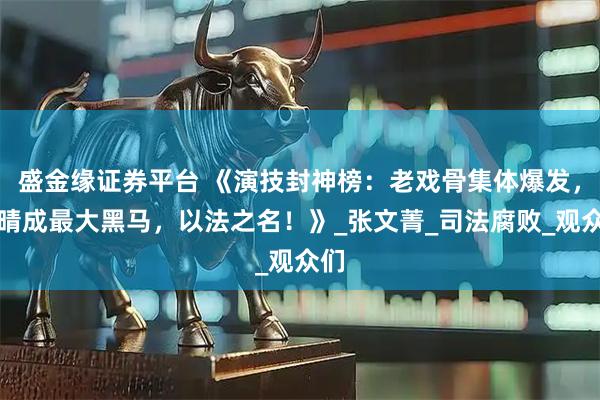 盛金缘证券平台 《演技封神榜：老戏骨集体爆发，董晴成最大黑马，以法之名！》_张文菁_司法腐败_观众们